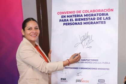 Impulsa Lupita Cuautle convenio en apoyo a migrantes y sus familias
